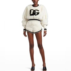 Black & White Fuzzy Logo Sweater